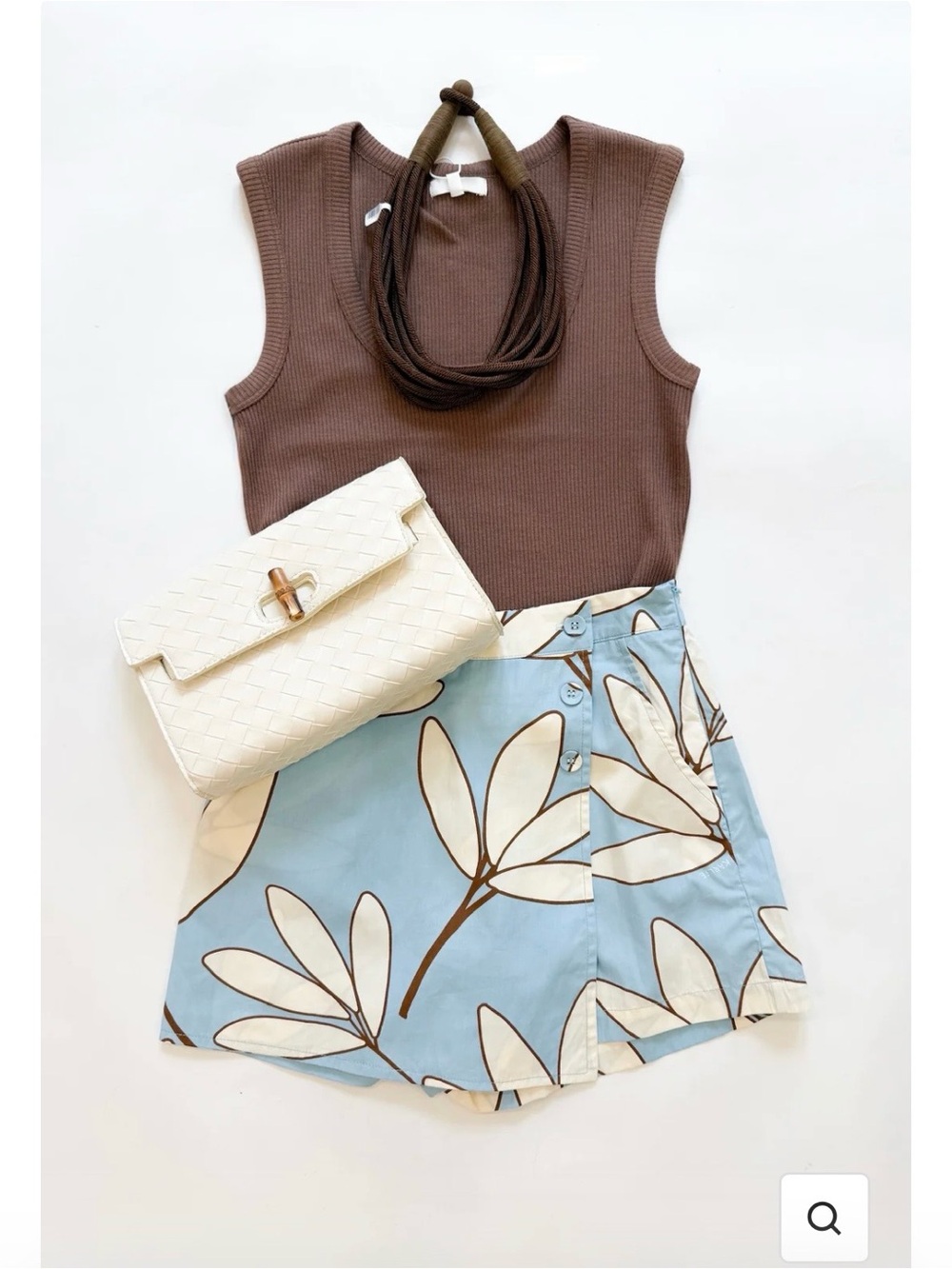 Blue Palm Skort